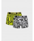 Трусы трикотажные для мальчиков - боксеры, 2 шт в комплекте white, double black, light green