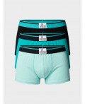 Трусы трикотажные для мальчиков - боксеры, 3 шт в комплекте double black, turquoise, white