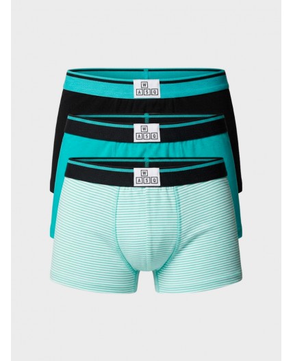 Трусы трикотажные для мальчиков - боксеры, 3 шт в комплекте double black, turquoise, white