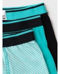 Трусы трикотажные для мальчиков - боксеры, 3 шт в комплекте double black, turquoise, white