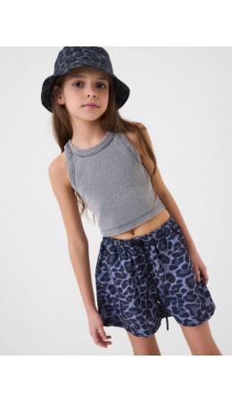 Шорты текстильные плавательные для девочек black, grey