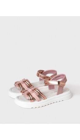 Туфли открытые для девочек золотой,розовый