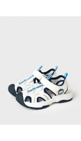 Сандалии для мальчиков белый,тёмно-синий