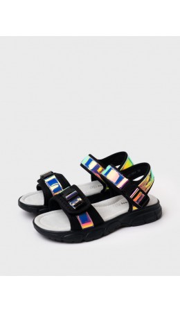 Туфли открытые для девочек черный