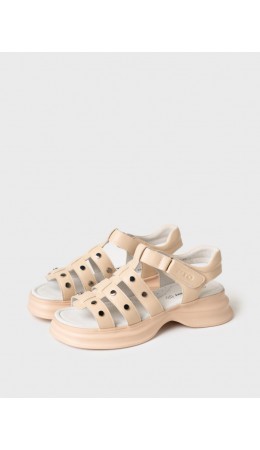 Туфли открытые для девочек бежевый