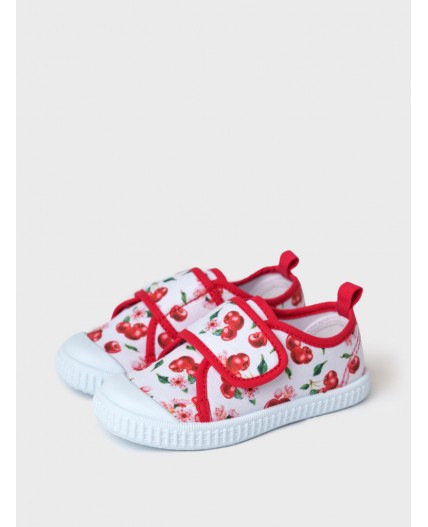 Полуботинки для девочек белый,красный