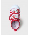 Полуботинки для девочек белый,красный