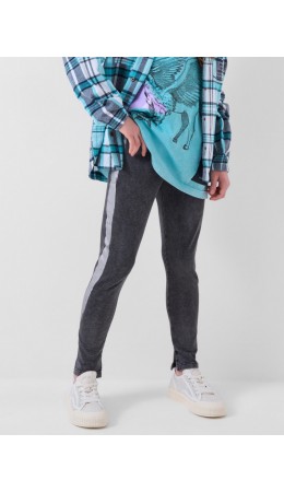 Брюки трикотажные для девочек (легинсы) темно-серый