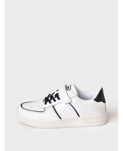 Полуботинки для мальчиков белый,черный