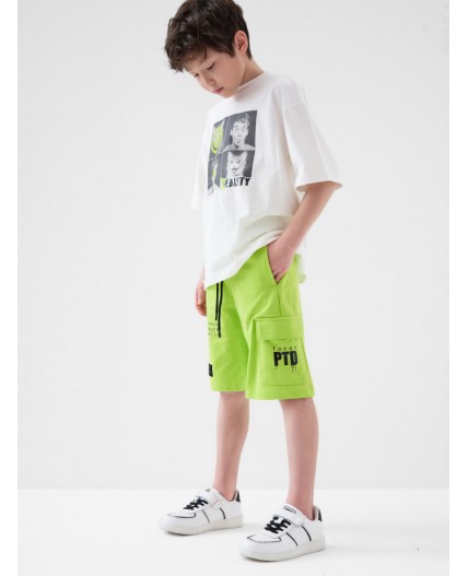 Полуботинки для мальчиков белый,черный