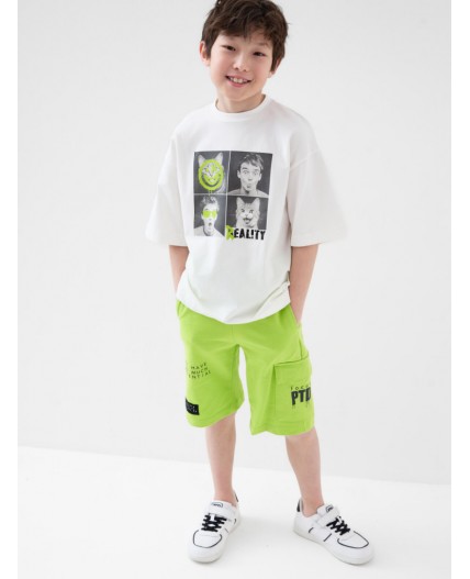 Полуботинки для мальчиков белый,черный