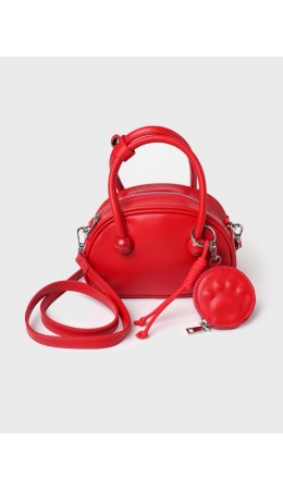 Сумка для девочек с чехлом для наушников и брелком красный