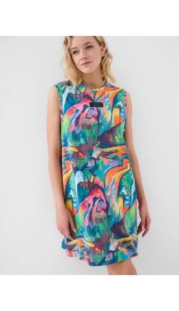 Комплект трикотажный для девочек: платье, топ multicolor