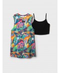 Комплект трикотажный для девочек: платье, топ multicolor