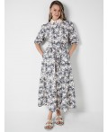 Платье текстильное для женщин beige, dark grеy