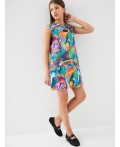 Комплект трикотажный для девочек: платье, топ multicolor