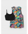 Комплект трикотажный для девочек: платье, топ multicolor