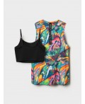 Комплект трикотажный для девочек: платье, топ multicolor