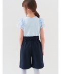 Шорты из ткани Non iron для девочки тёмно-синий