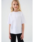 Футболка силуэта oversize для девочки белый