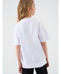 Футболка силуэта oversize для девочки белый