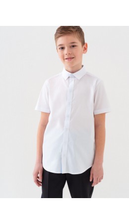 Сорочка текстильная для мальчиков (slim fit) белый