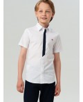 Сорочка текстильная для мальчиков (slim fit) белый,тёмно-синий
