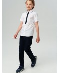 Сорочка текстильная для мальчиков (slim fit) белый,тёмно-синий