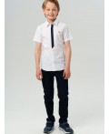 Сорочка текстильная для мальчиков (slim fit) белый,тёмно-синий