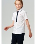 Сорочка текстильная для мальчиков (slim fit) белый,тёмно-синий