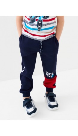 Брюки трикотажные для мальчиков dark blue, red