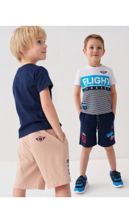 Шорты трикотажные для мальчиков, 2 шт в комплекте beige, dark blue