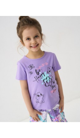 Фуфайка трикотажная для девочек (футболка) lilac