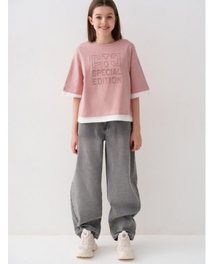 Джемпер трикотажный для девочек (футболка) pale pink