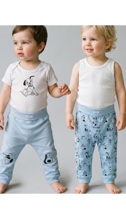 Ползунки детские трикотажные для мальчиков, 2 шт в комплекте light blue, white, black