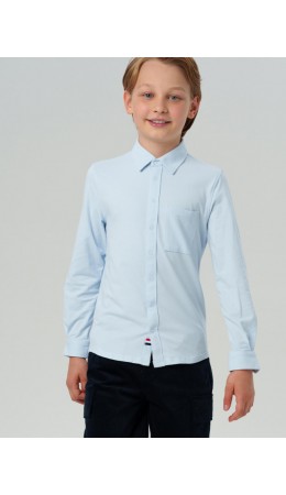 Сорочка трикотажная для мальчиков (regular fit) голубой