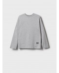 Фуфайка трикотажная для мальчиков (футболка с длинными рукавами, oversize fit) серый меланж
