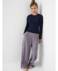 Фуфайка трикотажная для девочек (футболка с длинными рукавами) тёмно-синий