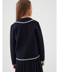 Кардиган трикотажный для девочек тёмно-синий
