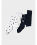 Колготки трикотажные для девочек, 2 пары в комплекте белый,тёмно-синий
