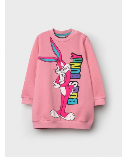 Платье из футера с начесом с принтом Looney Tunes розовый
