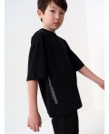 Фуфайка трикотажная для мальчиков (футболка, oversize fit) черный
