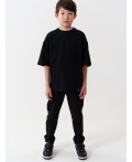 Фуфайка трикотажная для мальчиков (футболка, oversize fit) черный