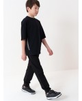 Фуфайка трикотажная для мальчиков (футболка, oversize fit) черный