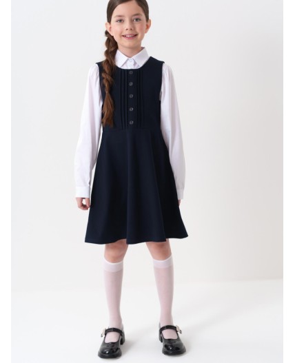 Сарафан трикотажный для девочек тёмно-синий