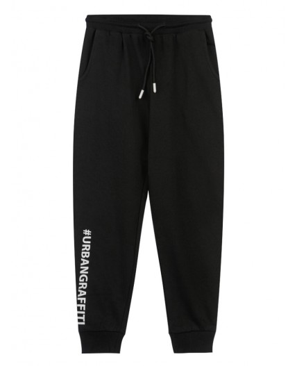 Брюки из футера для мальчика черный