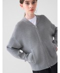 Кардиган трикотажный для девочек серый