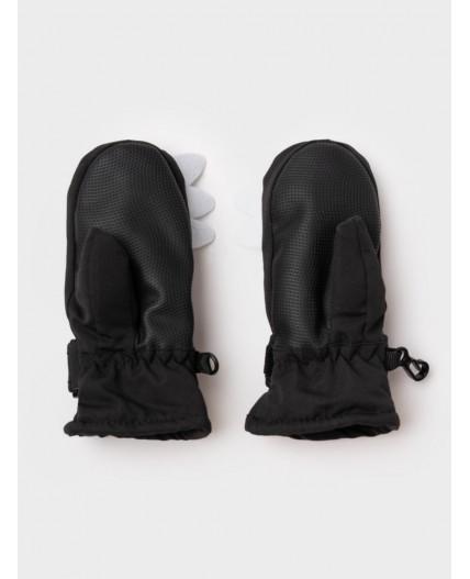 Варежки детские текстильные для мальчиков черный