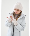 Комплект трикотажный для девочек: шапка, митенки бежевый