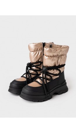 Сапоги для девочек черный,золотой